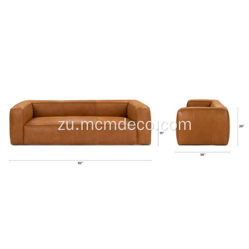 I-cigar Cugar yase-Rawhide Tan Leather Sofa